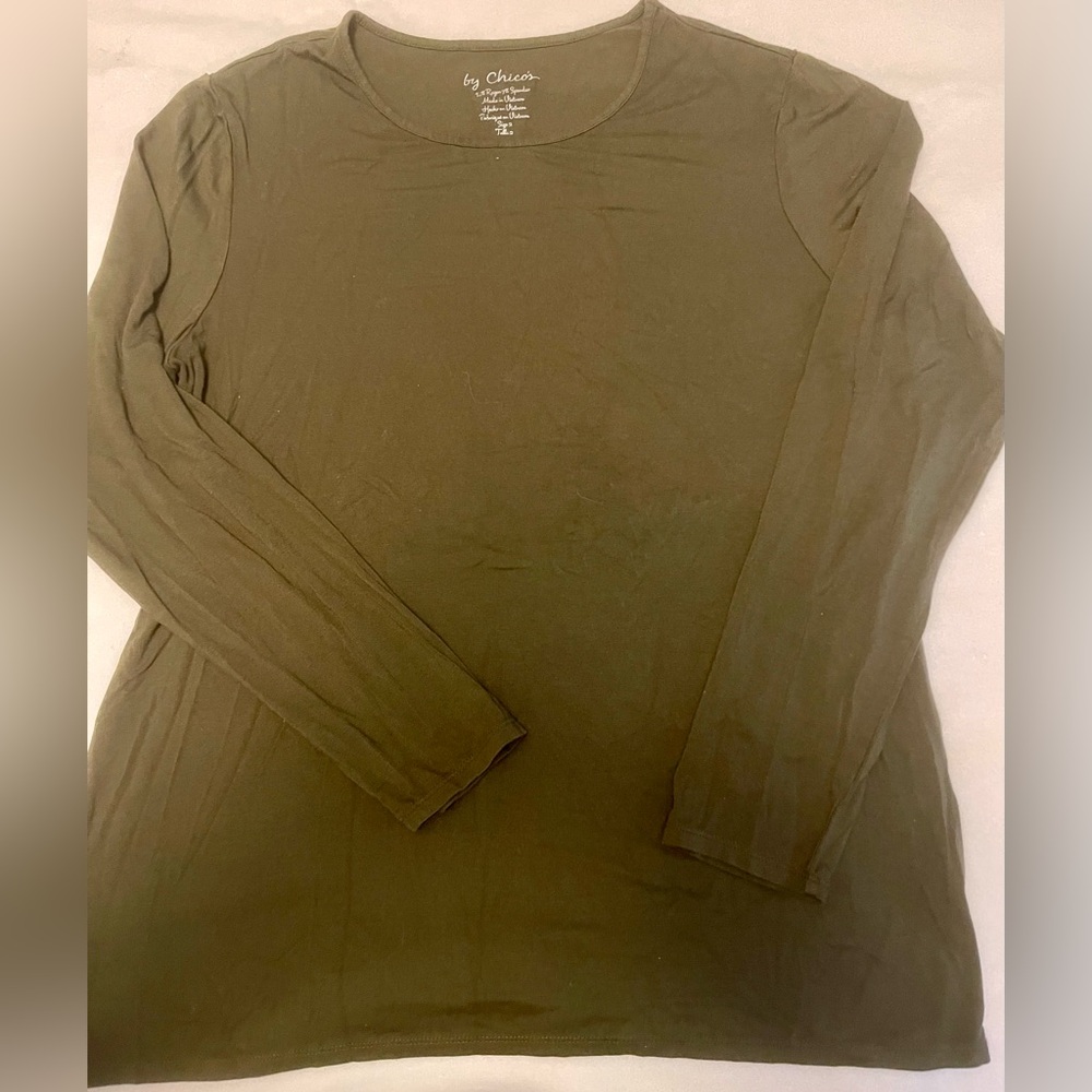 Chico’s Olive Green Long Sleeve Tshirt